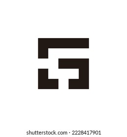 Letter LG GL L G square, unique geometric symbol simple logo vector