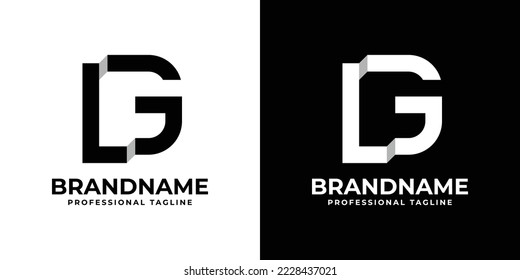 Letter LG or GL Monogram Logo, suitable for any business with LG or GL initials.