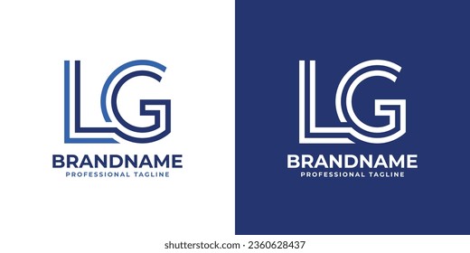 Letter LG Line Monogram Logo, suitable for business with LG or GL initials.