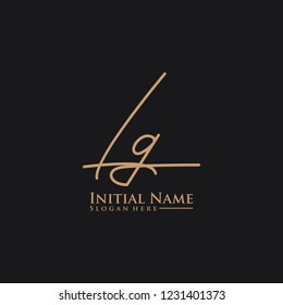 Letter Lg Logo. Initial Letter Design Vector Luxury Colors