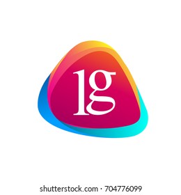 Letter LG logo in triangle shape and colorful background, letter combination logo design for company identity.