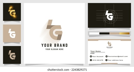 Letra LG o logotipo de monograma LTG con diseño de tarjeta de visita