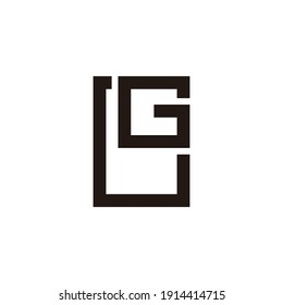 letter lg simple geometric line design symbol logo vector