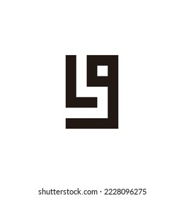 Letter Lg square, outlines geometric symbol simple logo vector