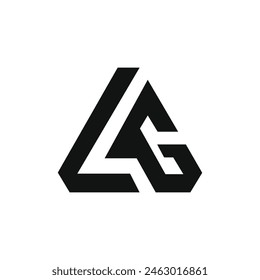 Letter Lg with triangle shape modern elegant monogram logo