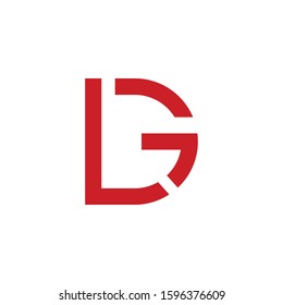Letter LG vector logo with red color