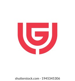 Letter LGJ monogram logo design, modern typography logotype - Vector