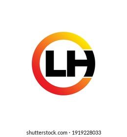 Letter LH circle logo design vector