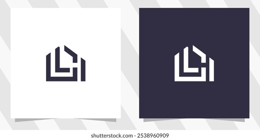 letter lh hl with home logo design vetor