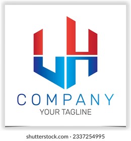 letter LH initial hexagon logo icon premium elegant template vector eps 10