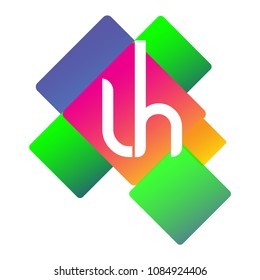 Letter LH logo with colorful geometric shape, letter combination logo design for creative industry, web, business and company.