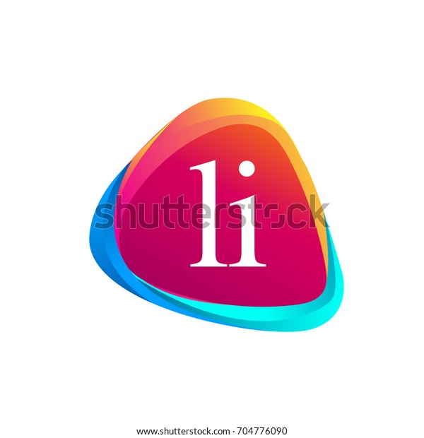 Letter Li Logo Triangle Shape Colorful Stock Vector (Royalty Free ...