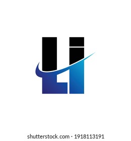 Letter LI simple logo design vector
