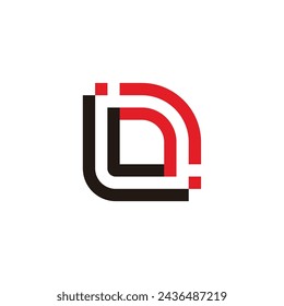 letter li stripes dots simple logo vector 