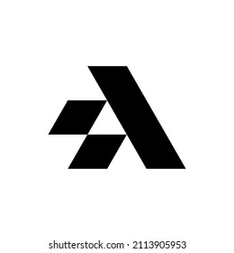 Letter A Light Bolt abstract logo design