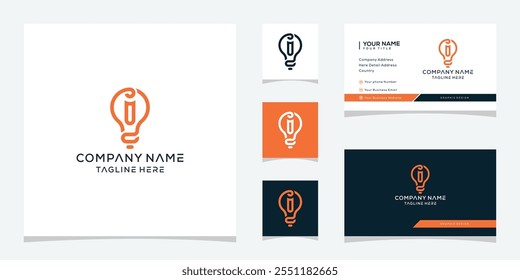 Letter I Glühbirne Logo Design Vektor Vorlage