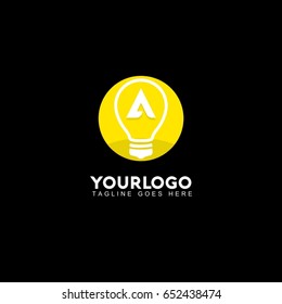 A Letter Light Logo, Lamp Idea Logo, Idea Logo