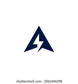 Letter A lightning bolt logo icon