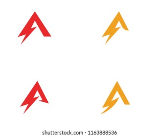 A Letter Lightning Logo Template vector icon illustration design