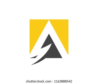 A Letter Lightning Logo Template vector icon illustration design