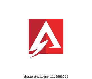 A Letter Lightning Logo Template vector icon illustration design