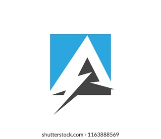 A Letter Lightning Logo Template vector icon illustration design