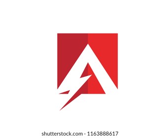 A Letter Lightning Logo Template vector icon illustration design