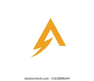 A Letter Lightning Logo Template vector icon illustration design