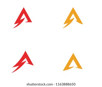 A Letter Lightning Logo Template vector icon illustration design