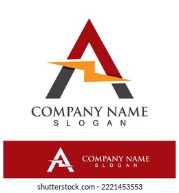 Eine Blitzvorlage mit einem Blitz-Logo, Vektorsymbol