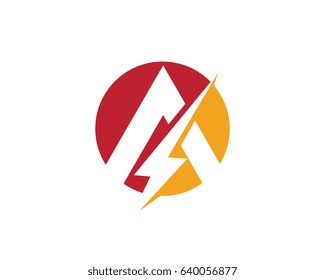 A Letter with Lightning Logo Template vector icon illustration design