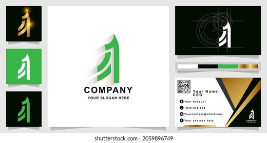 Letter A or a like fox monogram logo template with business card design