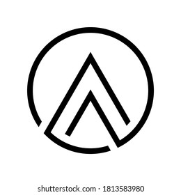 Letter A line art design for logos