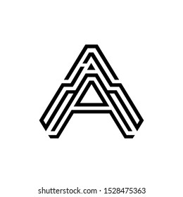 Letter A line art logo design. Linear creative minimal monochrome monogram symbol. Premium business logotype. Graphic alphabet symbol for corporate business identity
