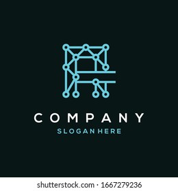 Letter A Line Circuit Networking Abstract Creative Modern Business Technology Logo
