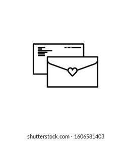letter line icon. Elements of valentines day illustration icons. Signs, symbols can be used for web, logo, mobile app, UI, UX