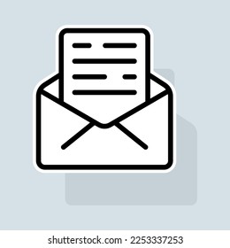 Letter line icon. Envelope, mail, stamp, email, mailbox, sms, message, blacklist. Communication concept. Vector sticker line icon on white background