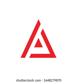Letter A line icon or logo blue color, red color. Company logo