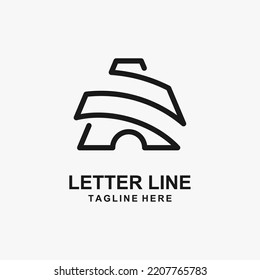 Letter A line logo design