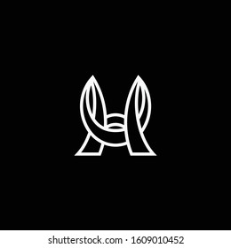 Letter line logo design. Linear creative minimal monogram symbol. Premium logo for business. Graphic M or MC, H or HC symbol for corporate business identity