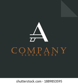Letter A line logo design. Linear creative minimal monochrome monogram symbol. Universal elegant vector sign design. Premium business logotype. Graphic alphabet symbol for corporate business identity