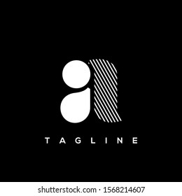 A letter line logo design vector template