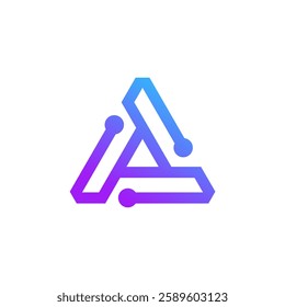 letter A line logo design vector