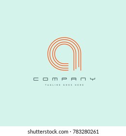 Letter A line logo icon. Stroke letter vector element.