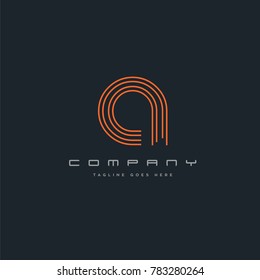 Letter A line logo icon. Stroke letter vector element.