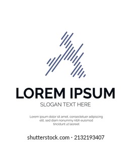 A Letter with Line Logo Vector Design