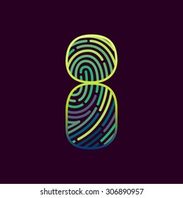 I letter line logo. Vector fingerprint design template elements. 