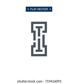 i letter line with marketing concept logo vector template