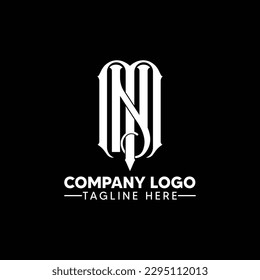 Abstraktes Logo-Design der Letter Line MN