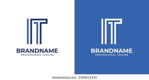 Letter IT Line Monogram Logo, suitable for business with IT or TI initials.